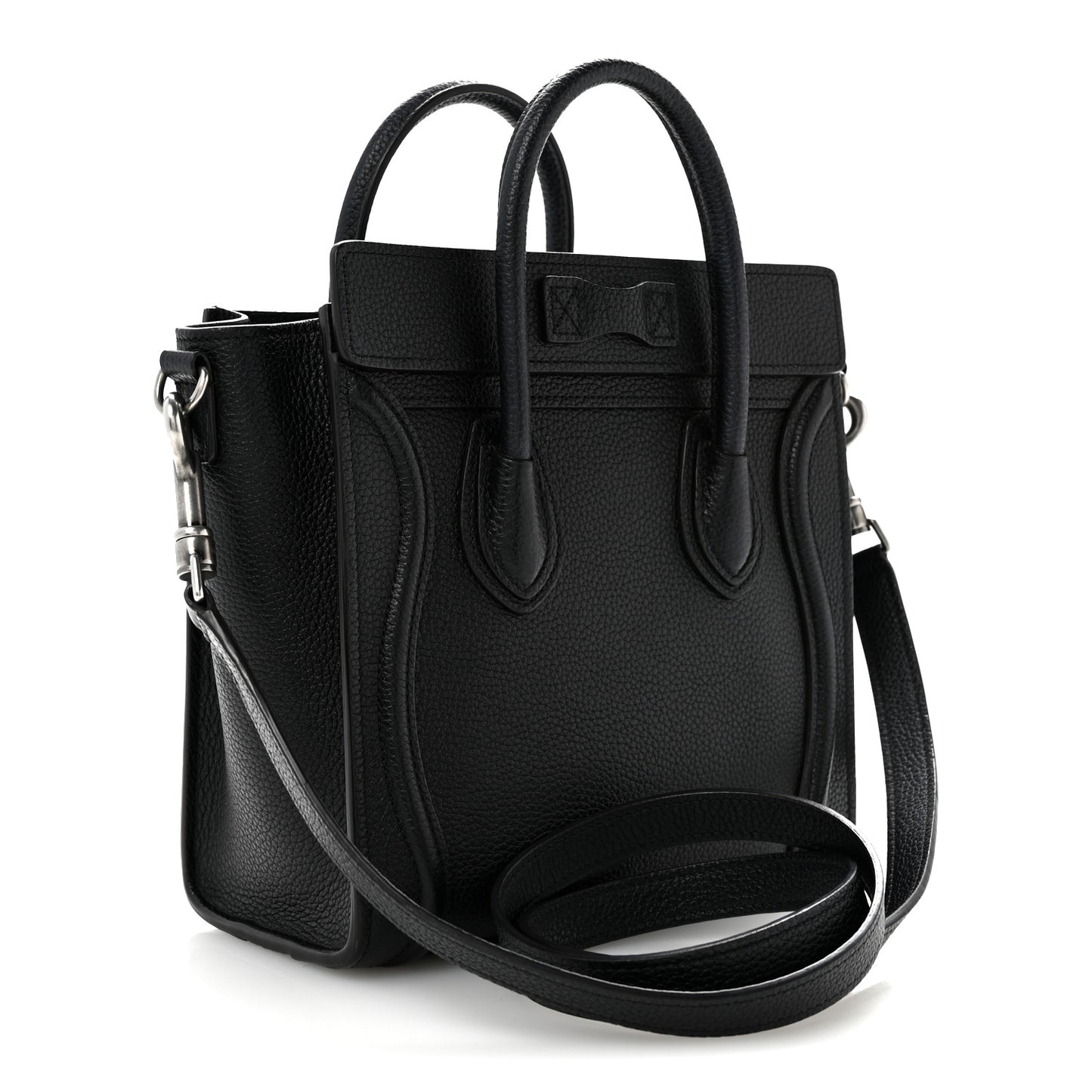 Drummed Calfskin Nano Luggage Black