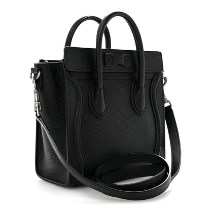 Celine Drummed Calfskin Nano Luggage Black 3 of 14