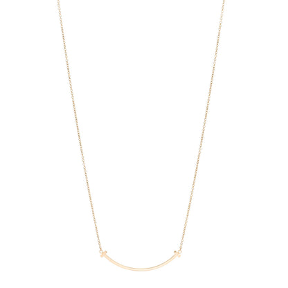 Tiffany 18K Yellow Gold Small T Smile Pendant Necklace 1 of 5