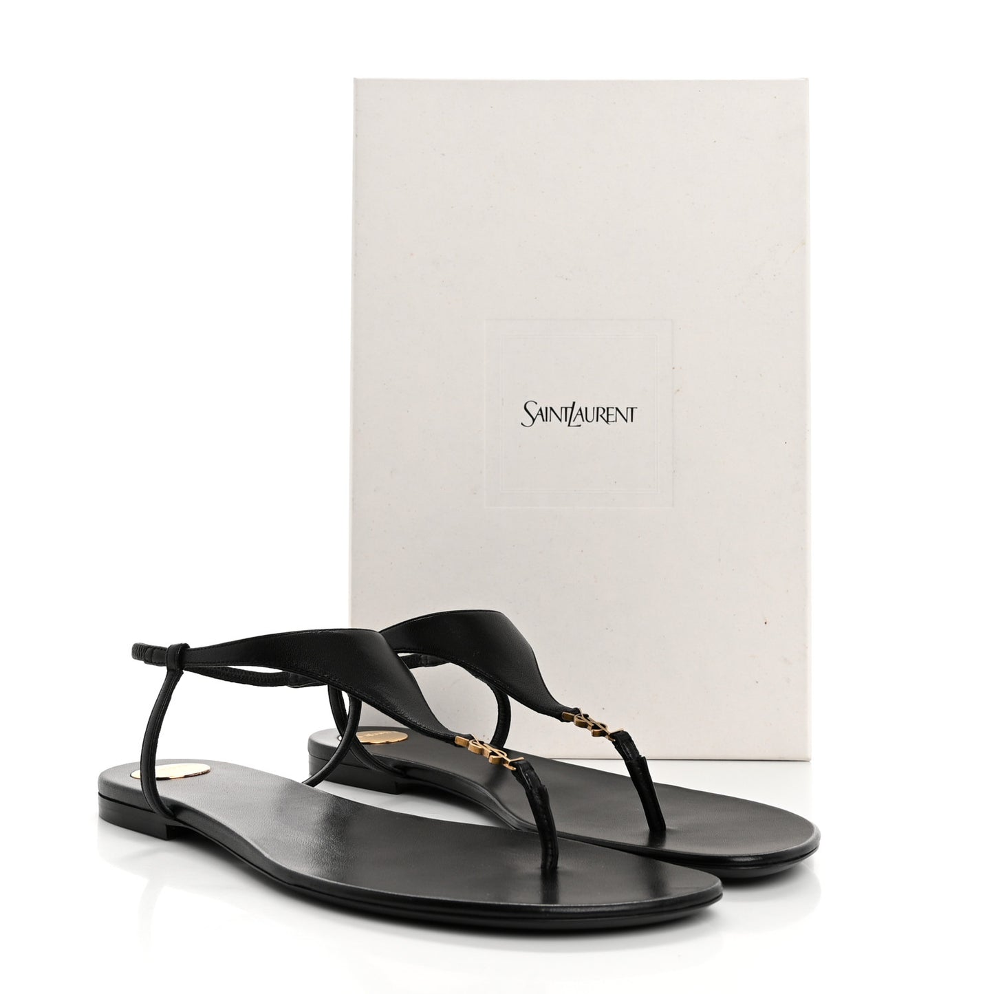 Smooth Calfskin Cassandra Monogram Sandals 40 Black