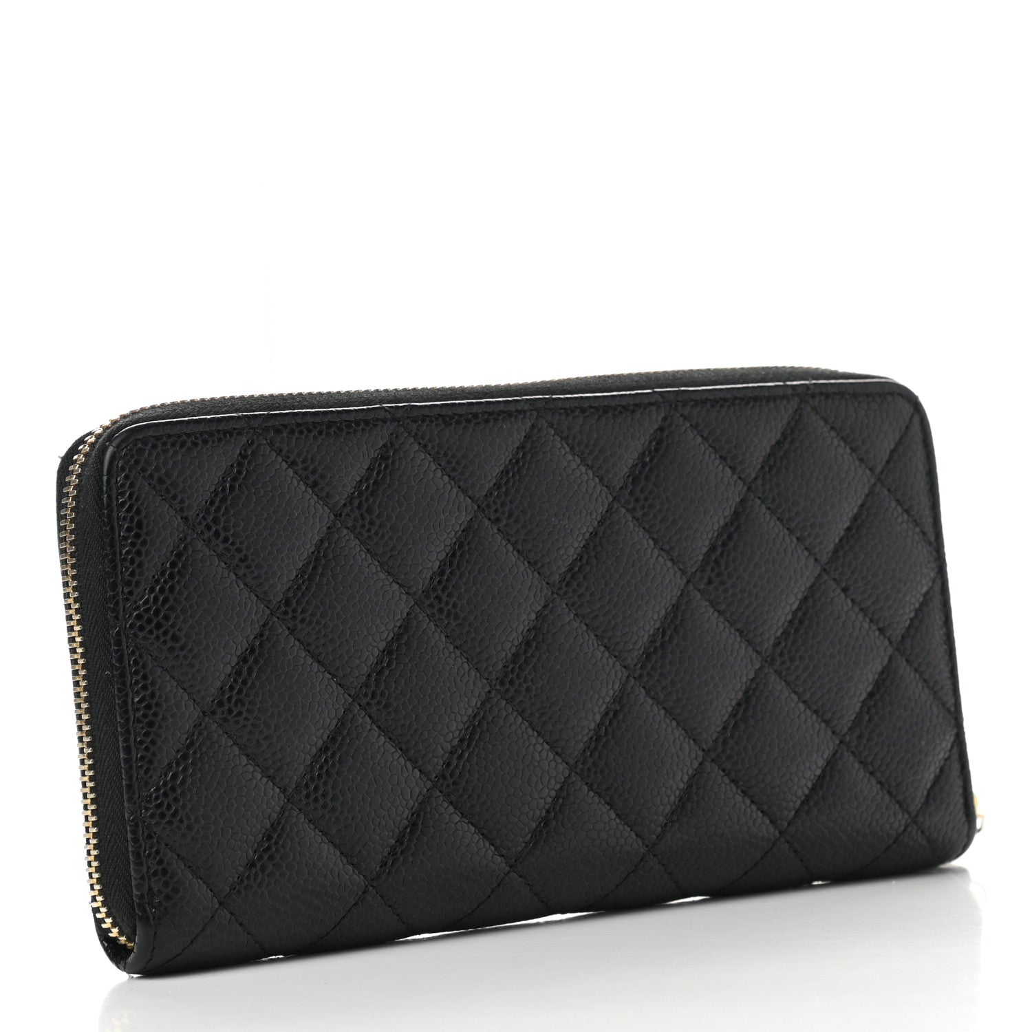 Chanel Caviar Quilted Large Gusset Zip Around Wallet Black 3 of 9