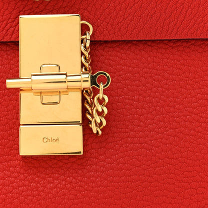 Chloe Grained Lambskin Drew Shoulder Bag Plaid Red 7 of 11