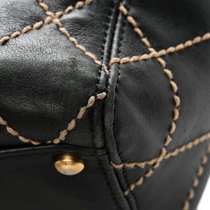 Chanel Calfskin Contrast Stitch Surpique Tote Black 11 of 14