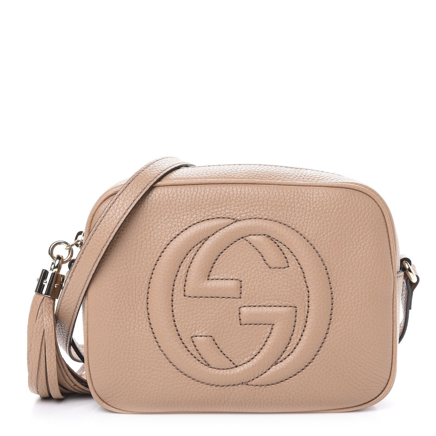 Pebbled Calfskin Small Soho Disco Bag Camelia