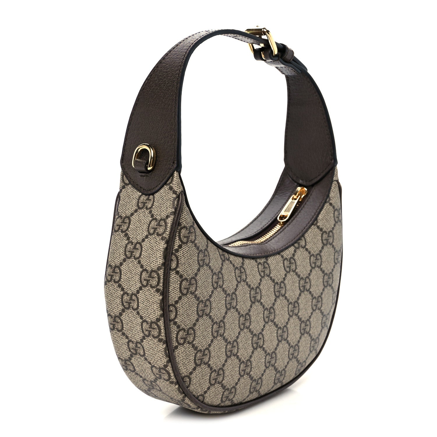 Gucci GG Supreme Monogram Textured Dollar Calfskin Small Ophidia Shoulder Bag Beige Ebony New Acero 3 of 11