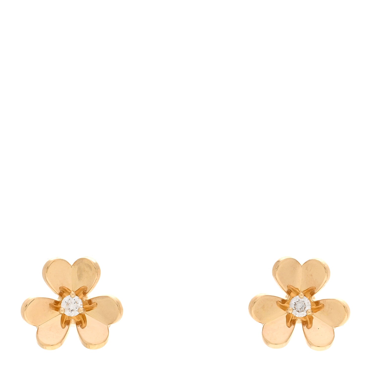 Van Cleef & Arpels 18K Yellow Gold Diamond Mini Frivole Earrings 1 of 4