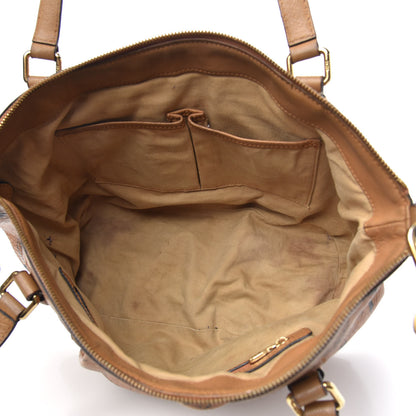 MCM Visetos Medium Essentials Shopper Tote Cognac 5 of 16