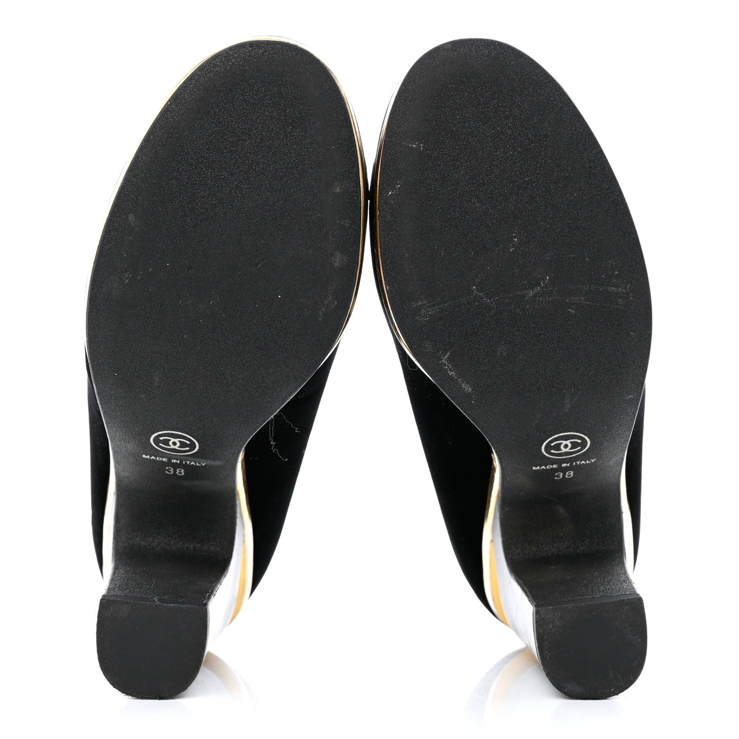 Chanel Velvet Satin Cap Toe Pearl Pumps 38 Black 5 of 13