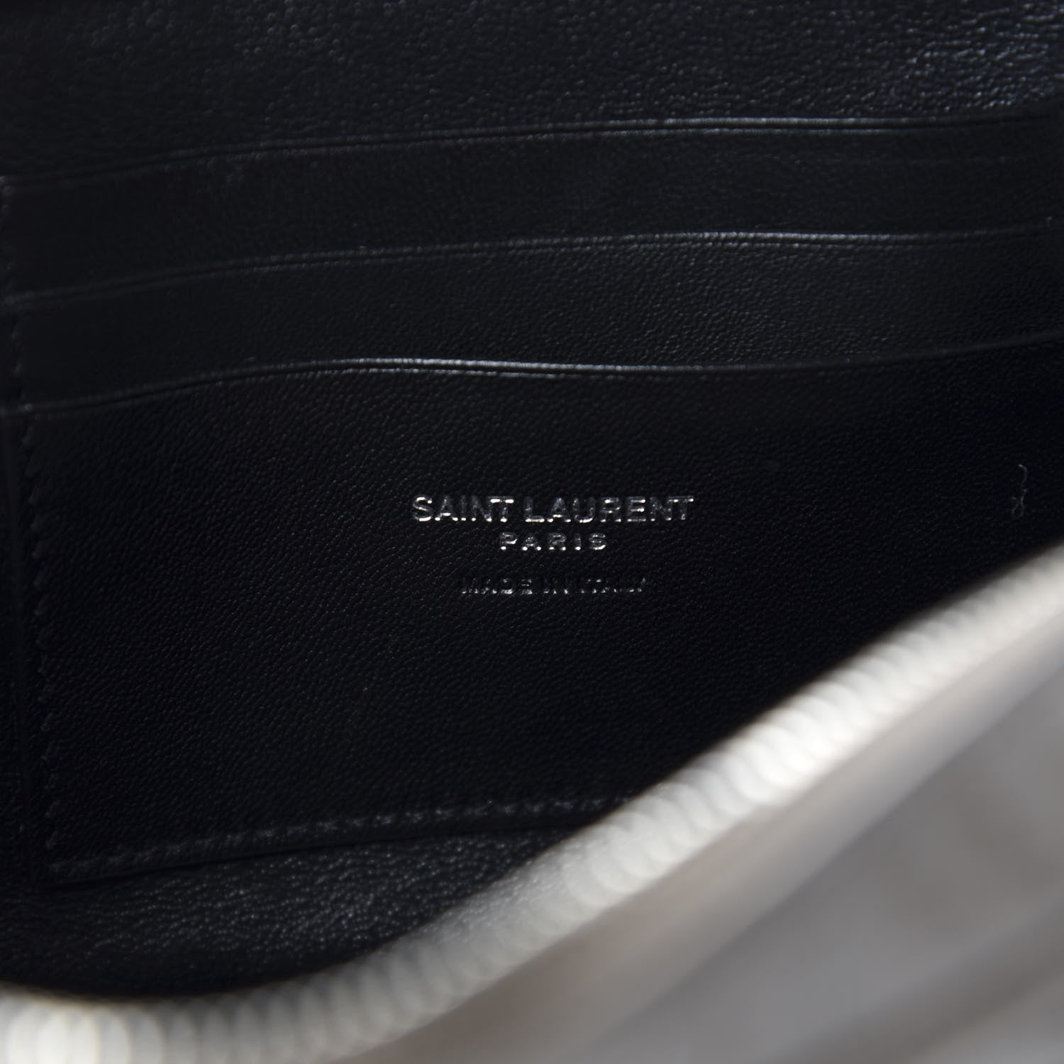 Saint Laurent Calfskin Crocodile Embossed Monogram Lou Camera Bag Fog 8 of 10