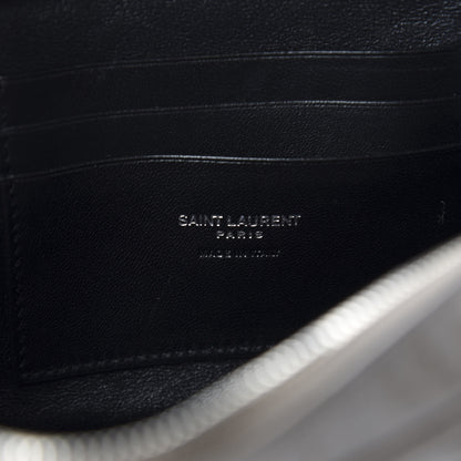 Saint Laurent Calfskin Crocodile Embossed Monogram Lou Camera Bag Fog 8 of 10