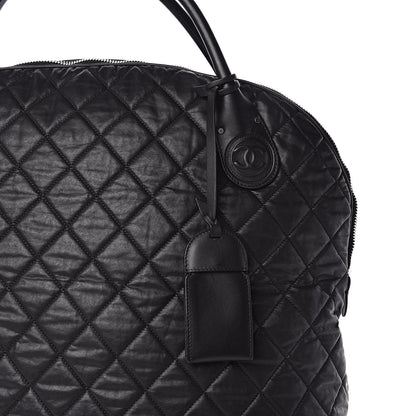 Chanel Coated Canvas Quilted Large Garment Travel Bag Black 10 of 10