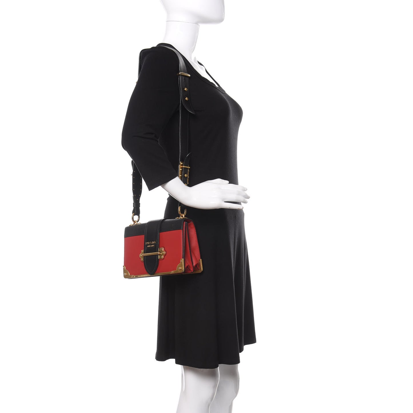 City Calfskin Saffiano Cahier Bag Fuoco Black