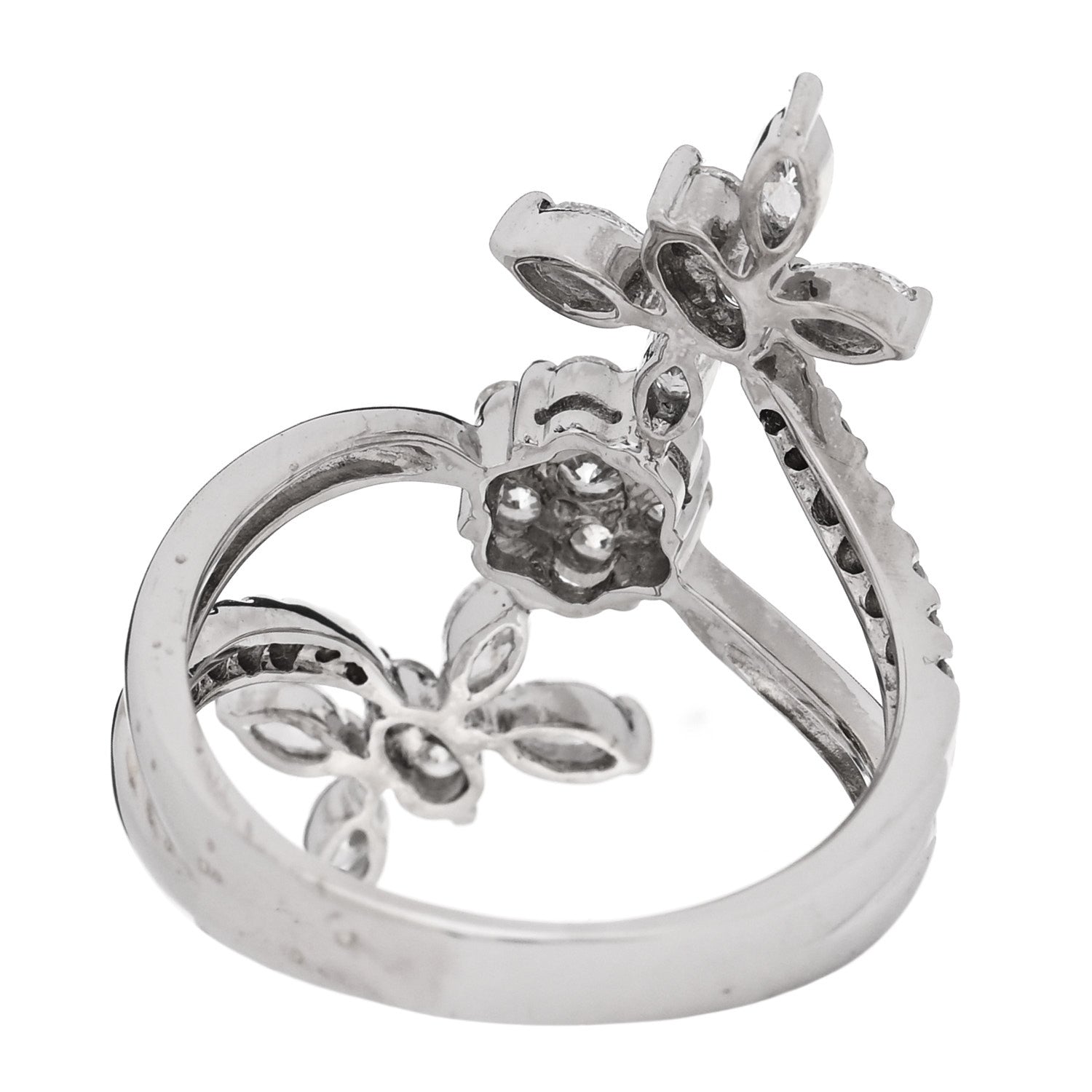 Parker & West by FASHIONPHILE 18K White Gold Diamond 1.35ctw Floral Butterfly Ring  56 7.5 6 of 10