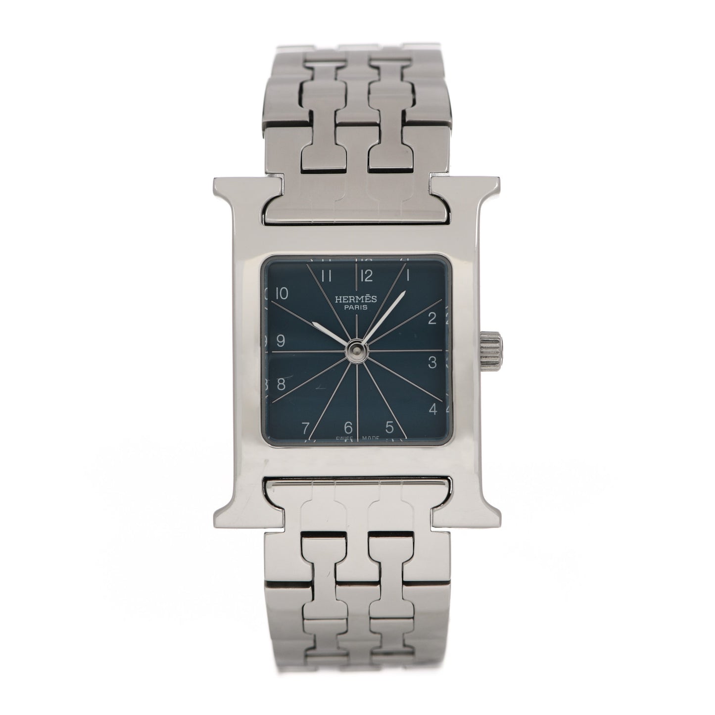Stainless Steel 21mm Heure H Hour Quartz Watch Blue