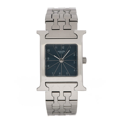 Hermes Stainless Steel 21mm Heure H Hour Quartz Watch Blue 1 of 5