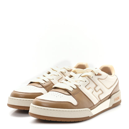 Fendi Vitello Mens Fendi Match Low Top Sneakers 10 Beige Brown 4 of 10