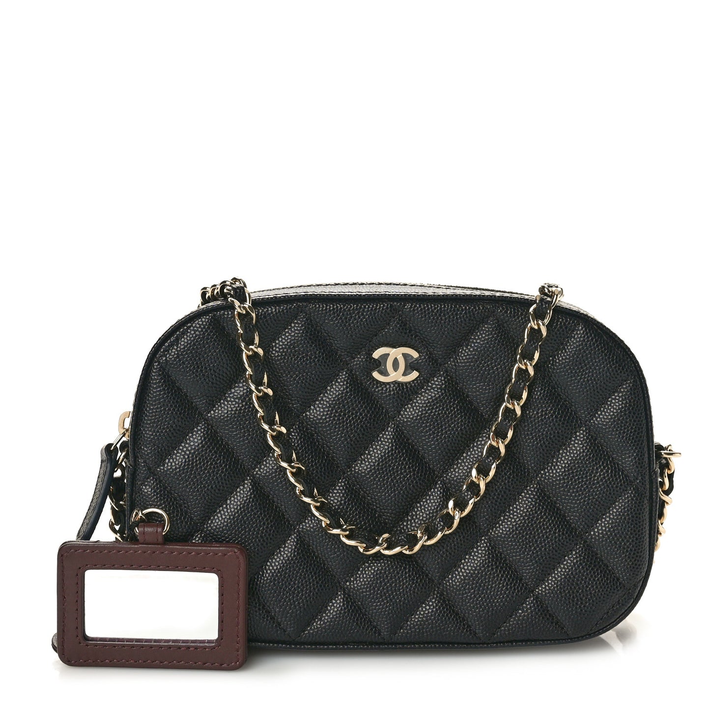 Caviar Quilted Vanity With Chain Black