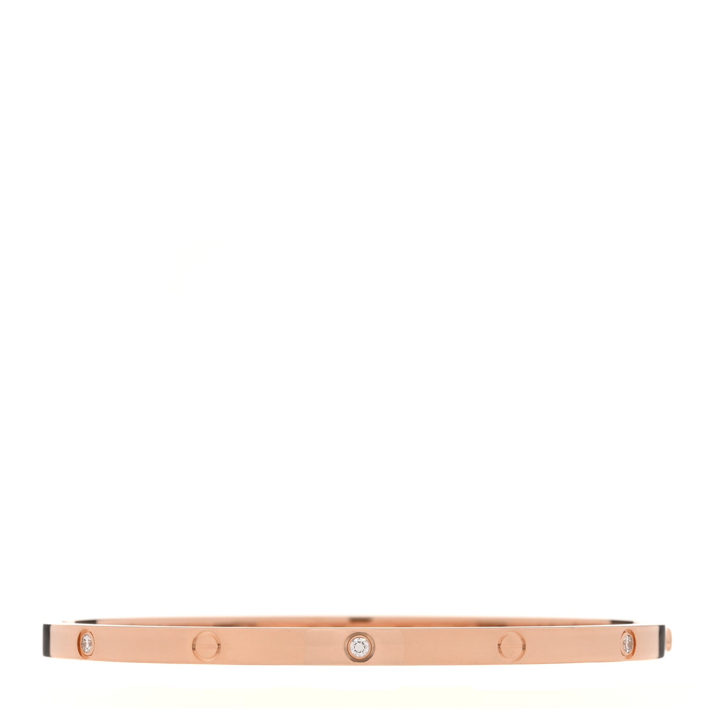 18K Pink Gold 6 Diamond Small LOVE Bracelet 17