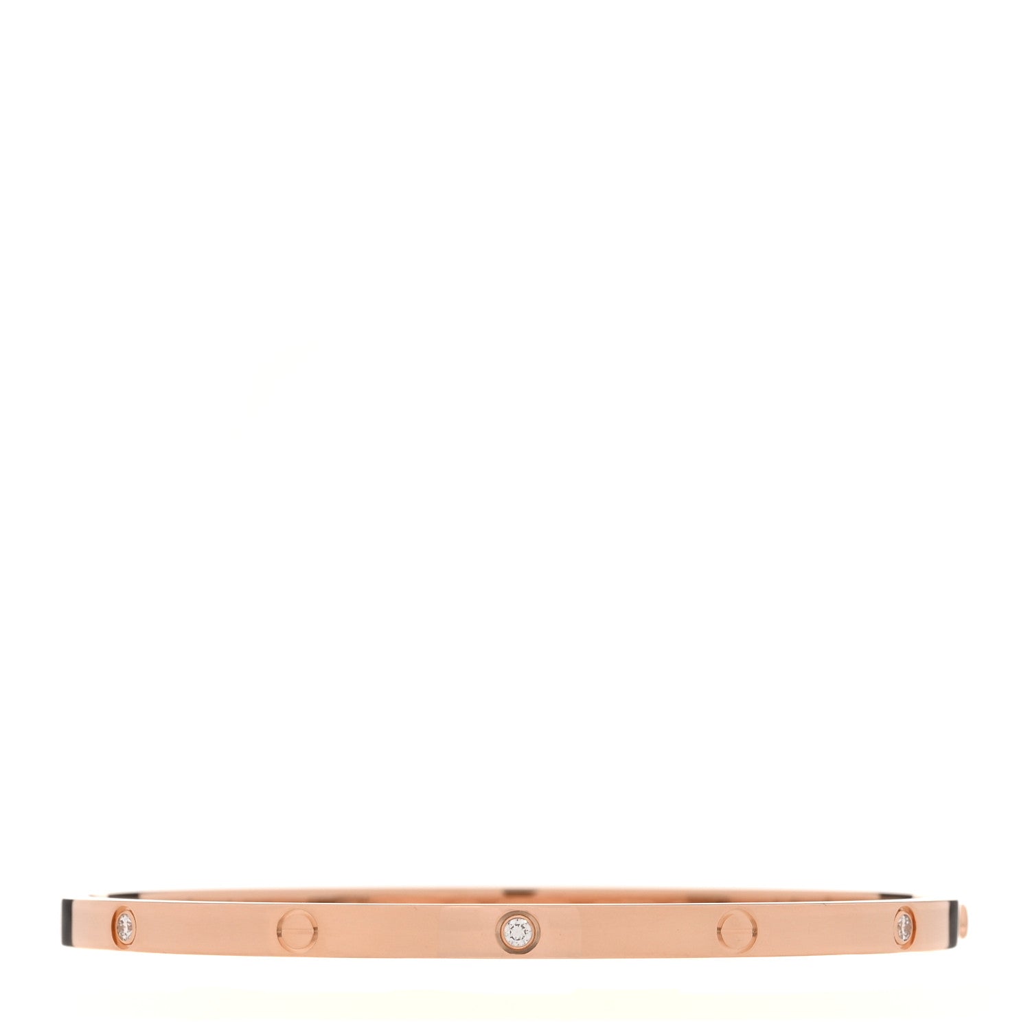 Cartier 18K Pink Gold 6 Diamond Small LOVE Bracelet 17 1 of 7