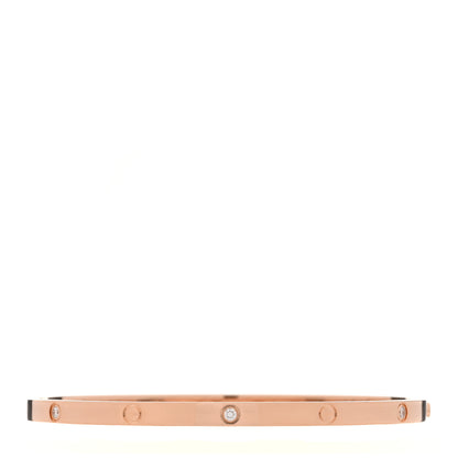 Cartier 18K Pink Gold 6 Diamond Small LOVE Bracelet 17 1 of 7