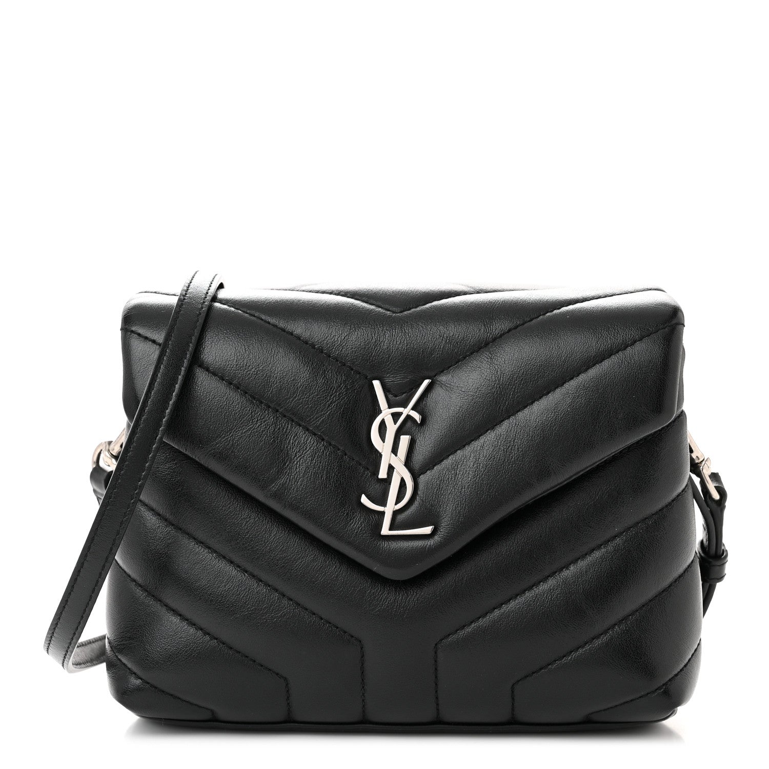 Saint Laurent Calfskin Y Quilted Monogram Toy Loulou Crossbody Bag Black 1 of 11