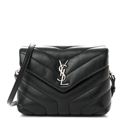 Saint Laurent Calfskin Y Quilted Monogram Toy Loulou Crossbody Bag Black 1 of 11