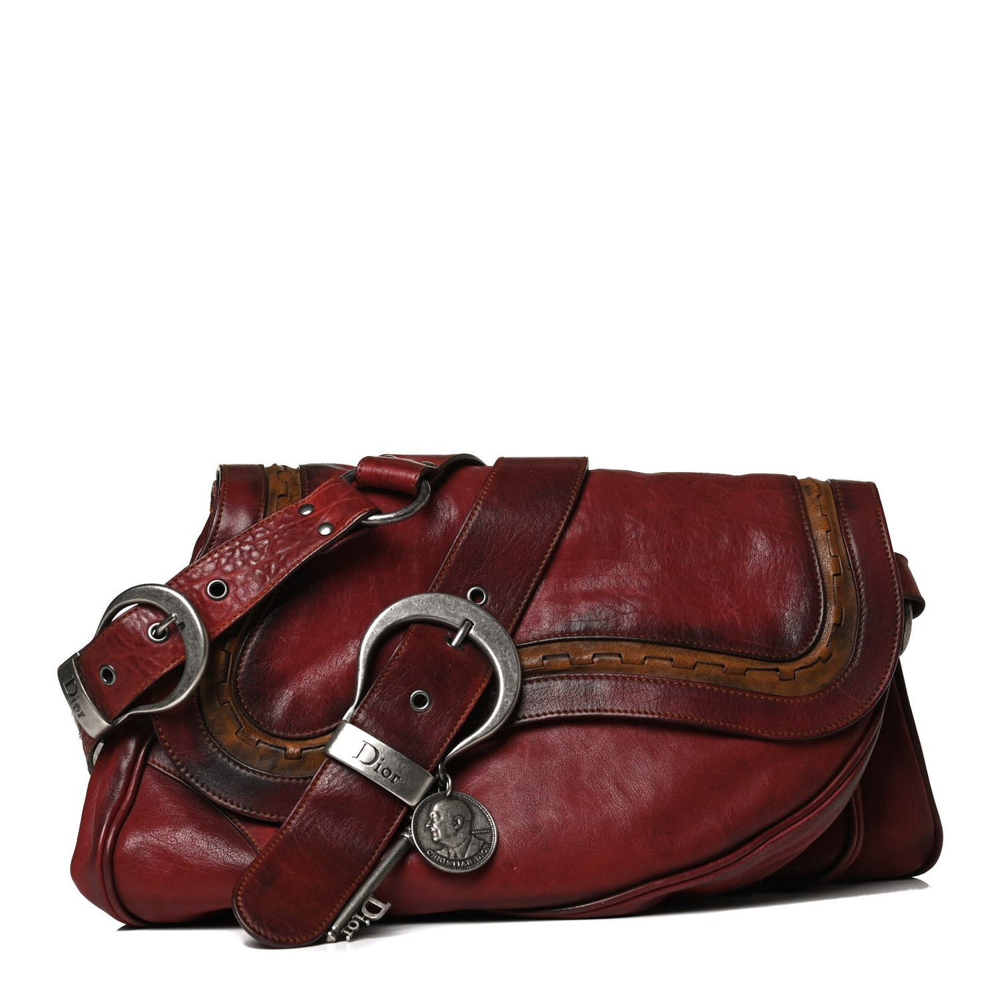 Calfskin Medium Gaucho Double Saddle Bag Red