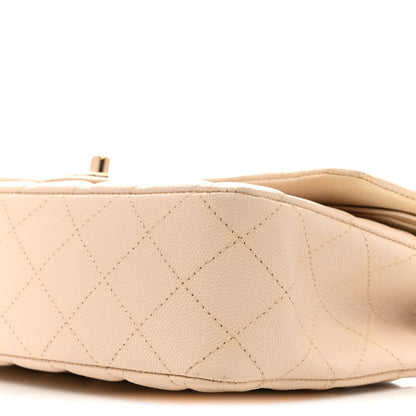 Chanel Caviar Quilted Medium Double Flap Light Beige 10 of 16