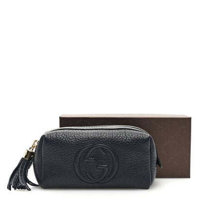 Gucci Pebbled Calfskin Soho Small Cosmetic Case Blue 8 of 8