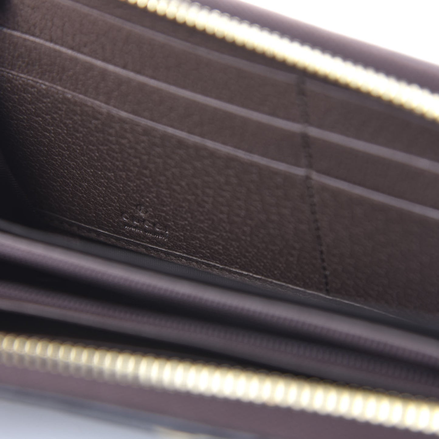 GG Supreme Monogram Web Ophidia Zip Around Wallet Brown