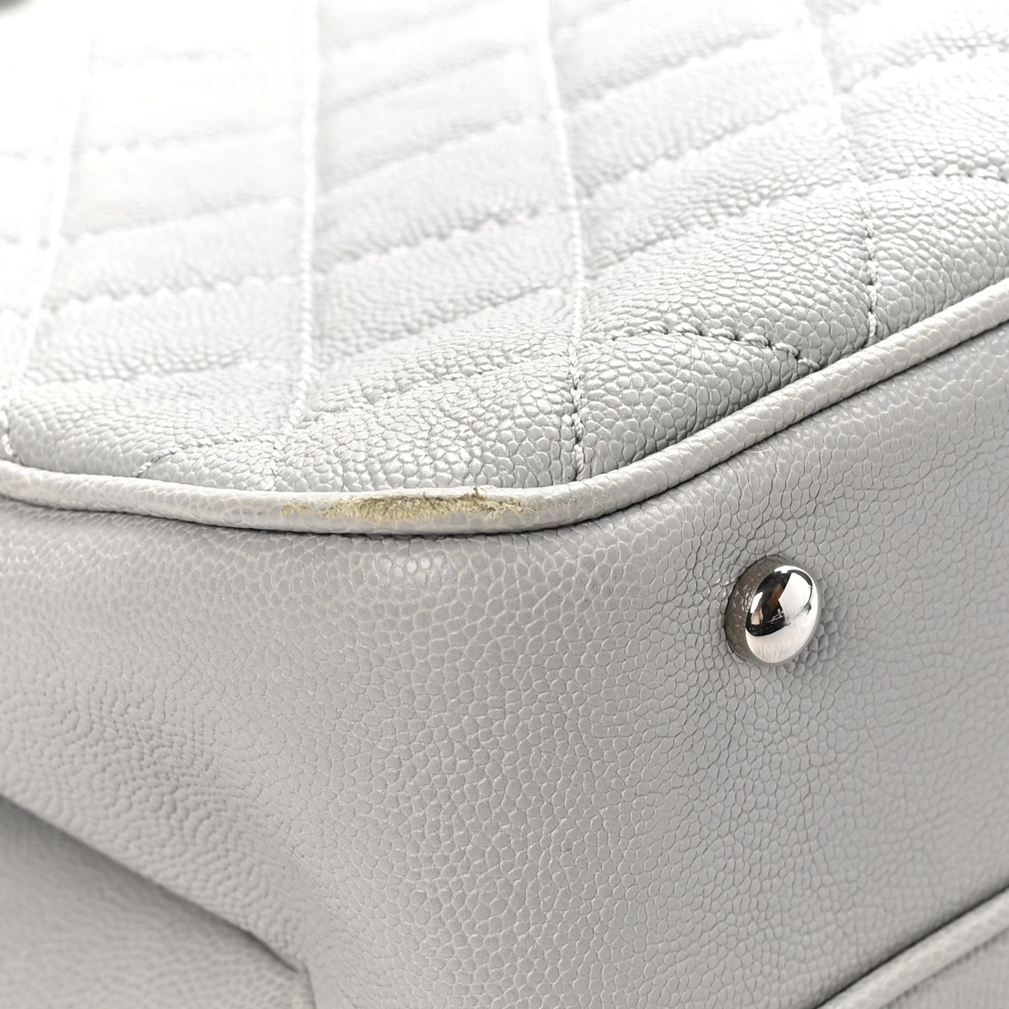 Caviar Quilted Large Urban Companion Top Handle Shopping Tote Grey