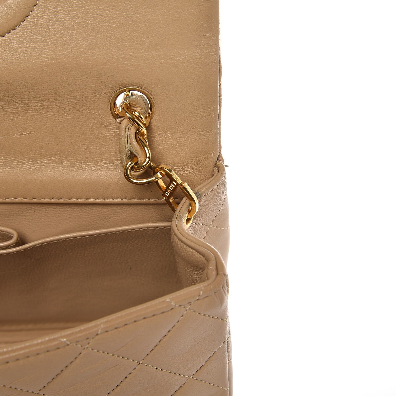 Chanel Lambskin Quilted Mini Flap Beige 9 of 11