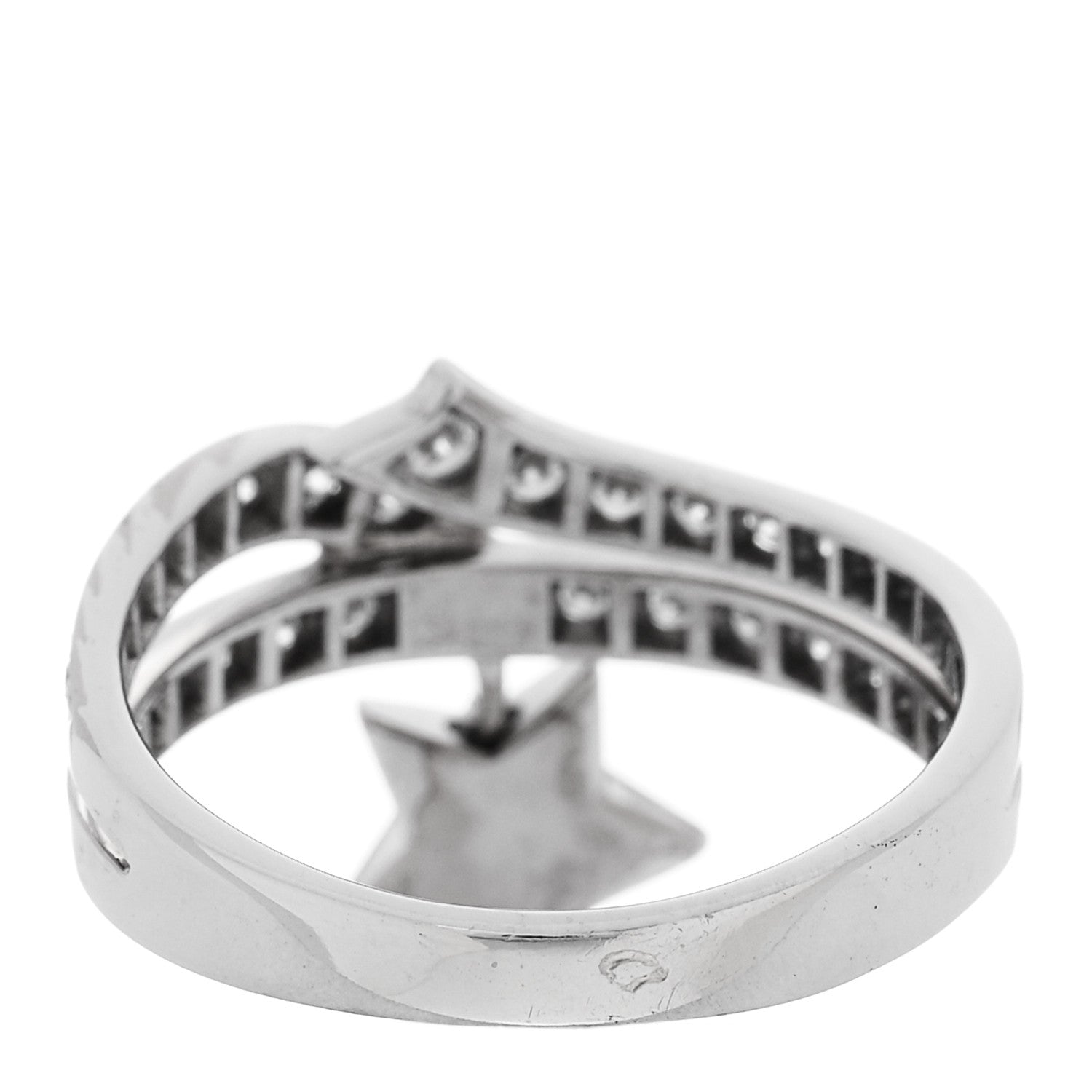 Chanel 18K White Gold Diamond Étolie Filante Ring 55 7.25 3 of 4