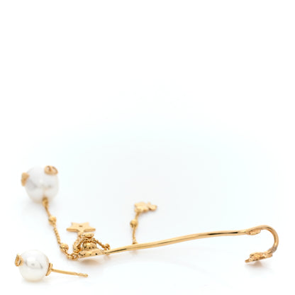 Christian Dior Pearl Shiny-D Earring Gold 3 of 4