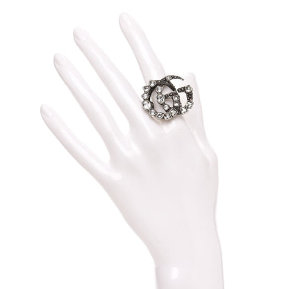 Gucci Crystal Double G Ring S 5.5 Aged Silver 2 of 4