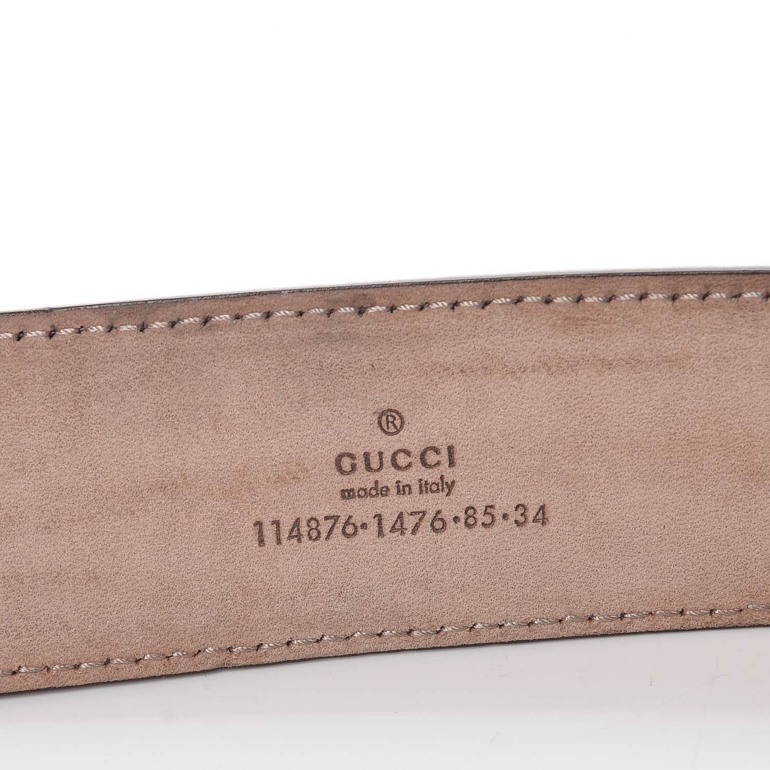 Gucci Metallic Calfskin Interlocking G 40mm Belt 85 34 Pewter 6 of 8