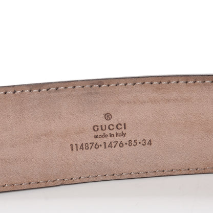 Gucci Metallic Calfskin Interlocking G 40mm Belt 85 34 Pewter 6 of 8