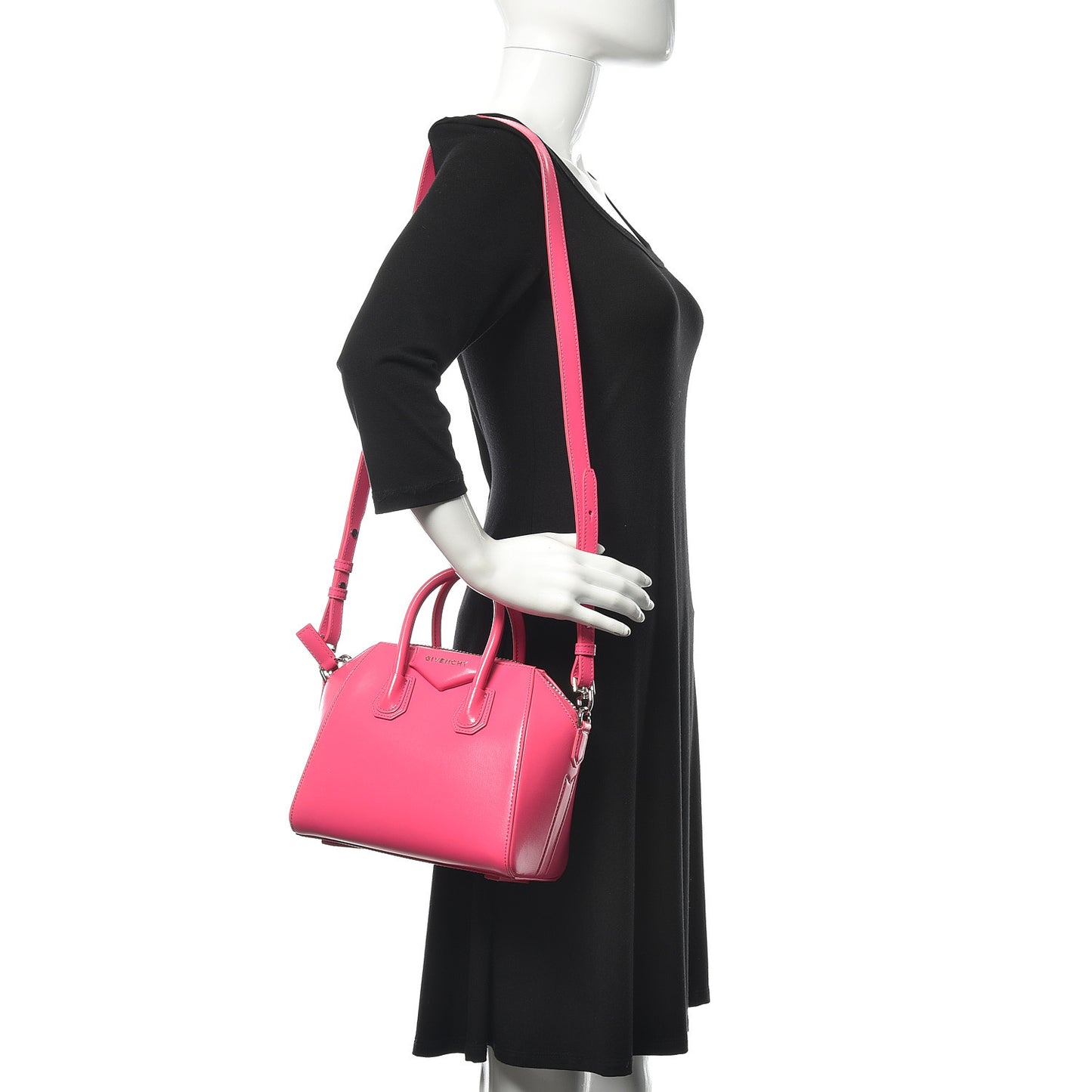 Shiny Lord Calfskin Mini Antigona Shocking Pink