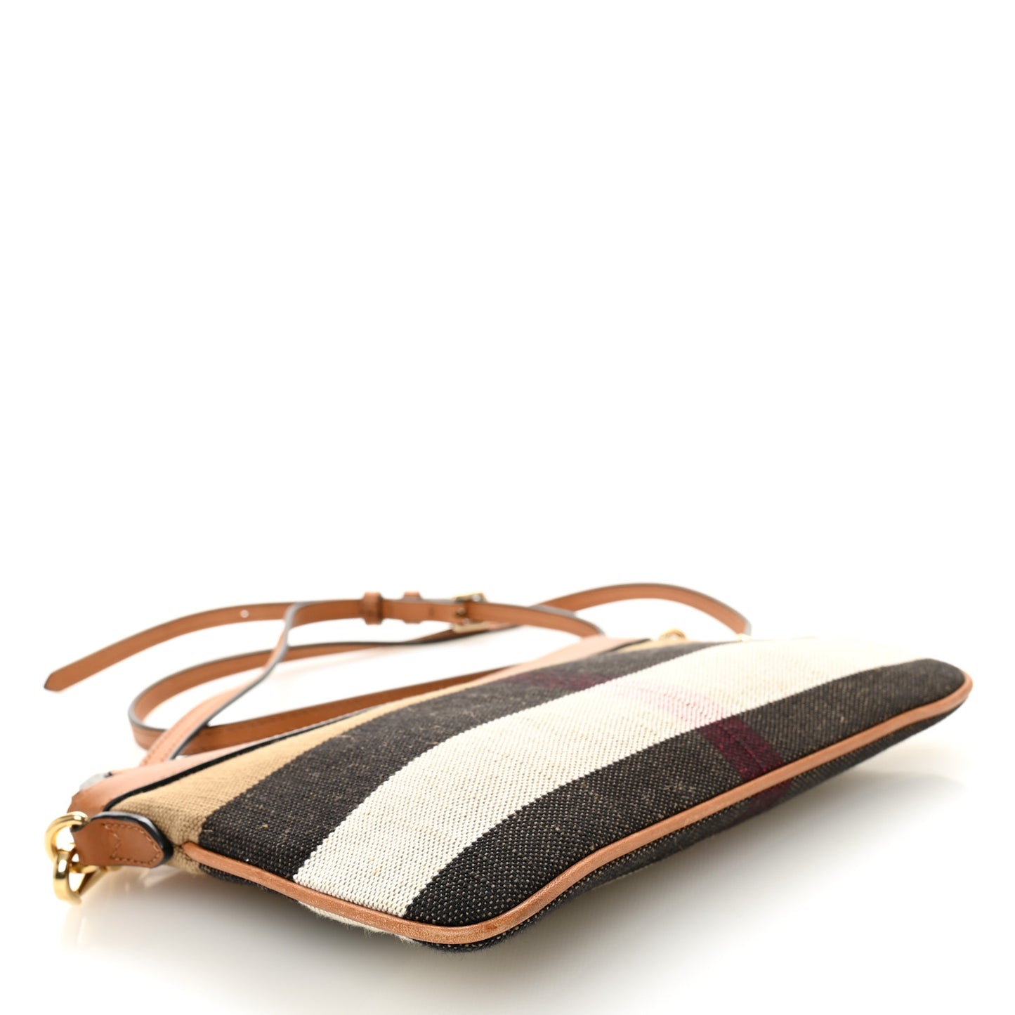 Mega Check Peyton Crossbody Clutch Bag Saddle Brown