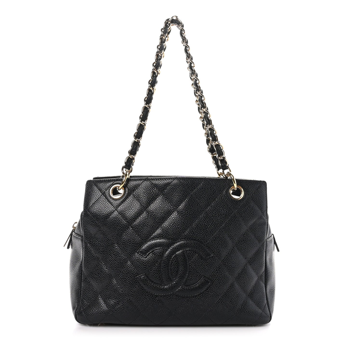 Caviar Quilted Petit Timeless Tote PTT Black