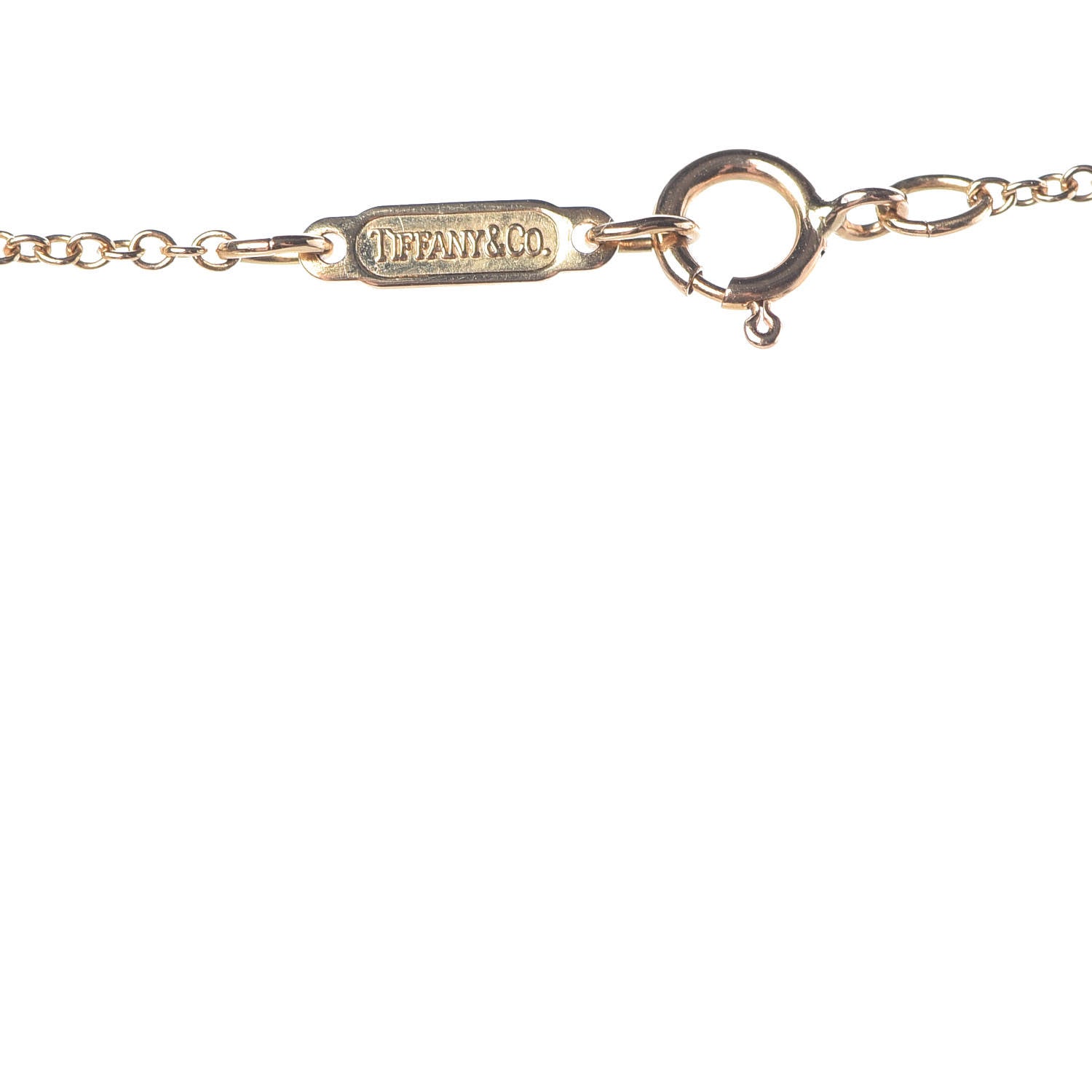 Tiffany 18K Yellow Gold Diamond Open Leaf Pendant Necklace 7 of 7