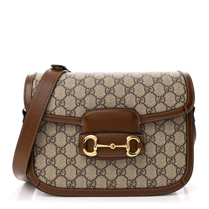 Gucci GG Supreme Monogram Horsebit 1955 Shoulder Bag Beige Brown Sugar 1 of 10