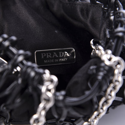 Prada Satin Net Chain Bag Black 8 of 9