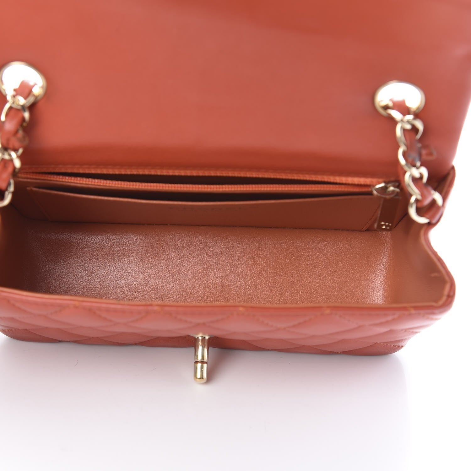 Chanel Lambskin Quilted Mini Rectangular Flap Orange 5 of 13