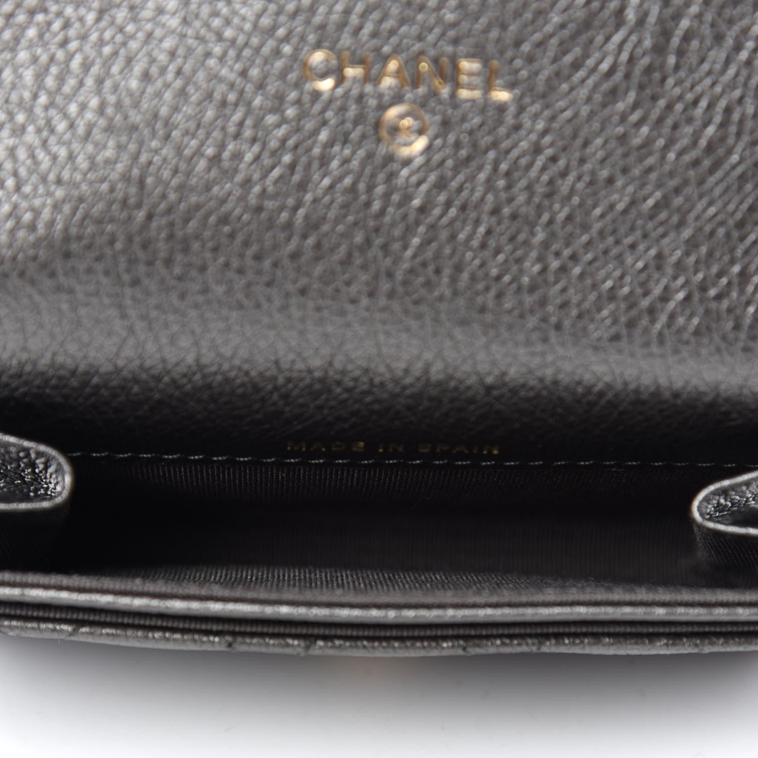 Chanel Metallic Calfskin Quilted Reissue Flap Card Holder Charcoal 5 of 9