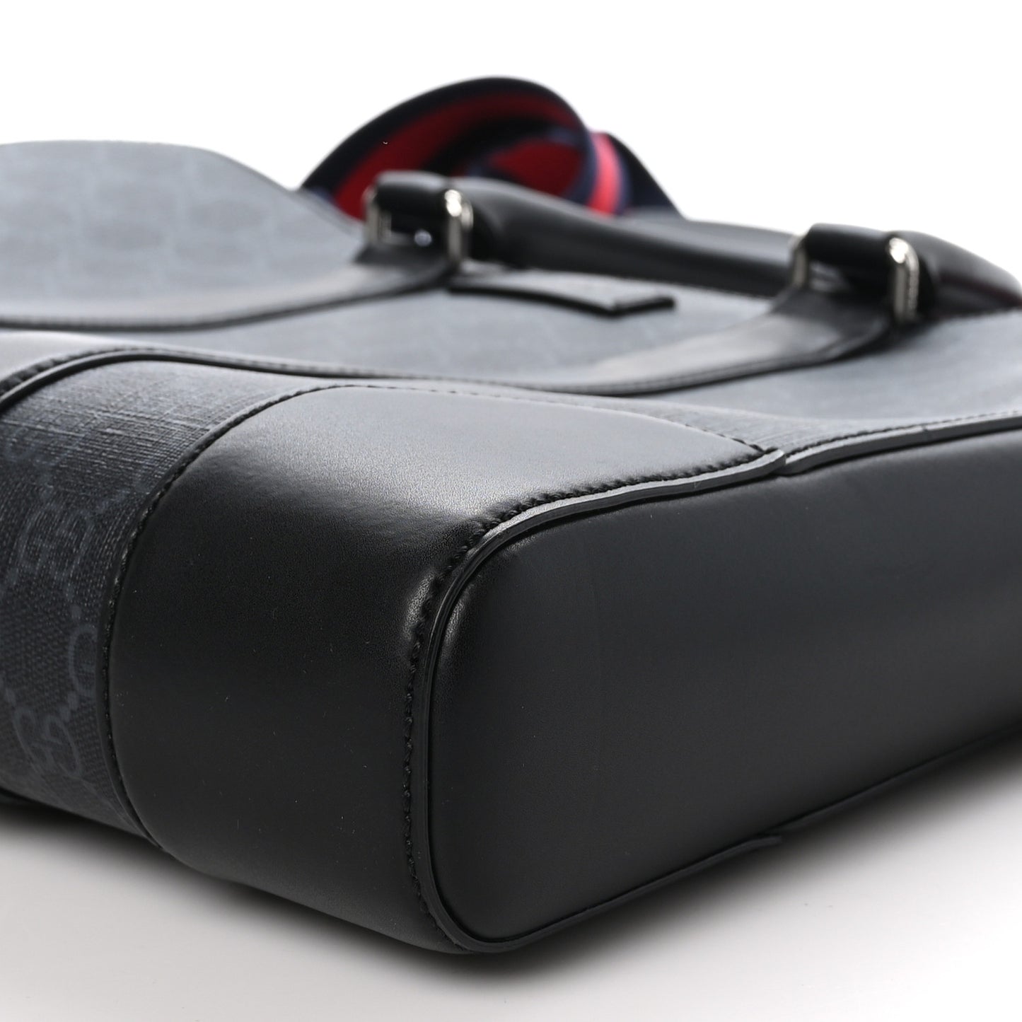GG Supreme Monogram Appia Calfskin Web Briefcase Black