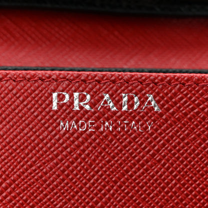 Prada Saffiano Bi-Color Wallet On Chain Black Fuoco 7 of 10