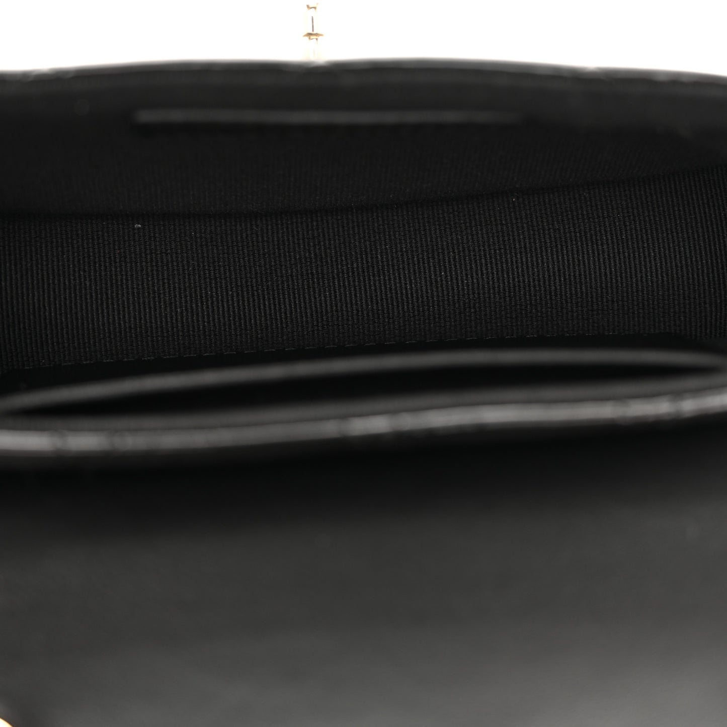 Patent Calfskin Quilted Mini Clutch Black