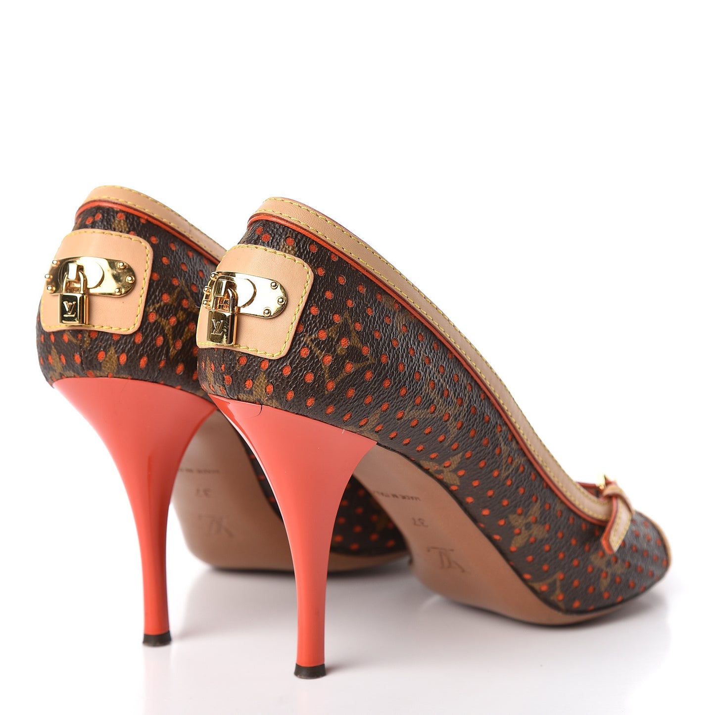 Monogram Perforated Pumps 37 Orange