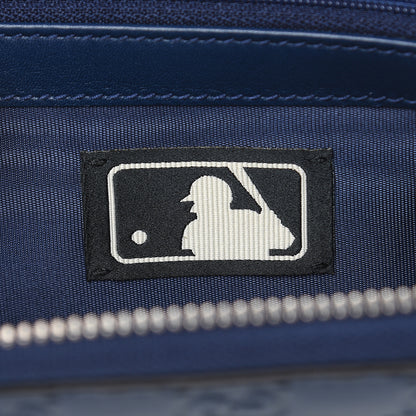 Gucci X MLB Guccissima Signature NY Yankees Embroidered Zip Around Wallet Royale Ivory 8 of 9